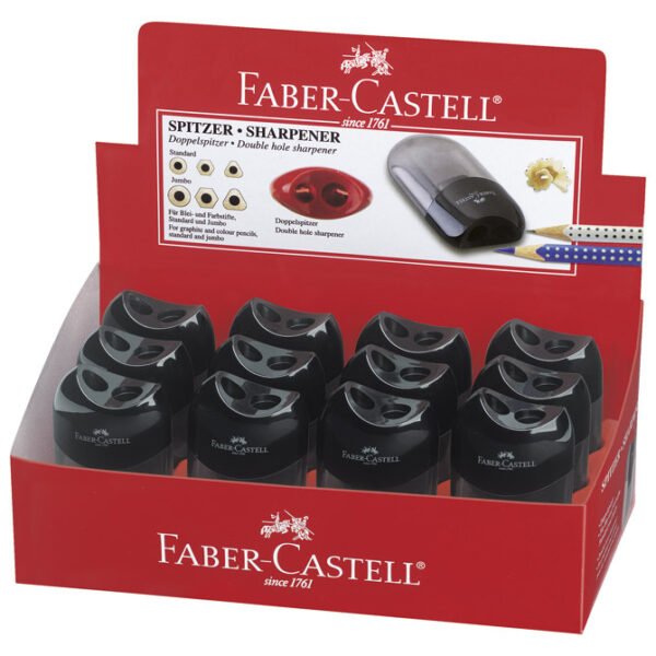 Šiljilo pvc s pvc kutijom 2rupe Faber-Castell 183500 crno - Slika 2