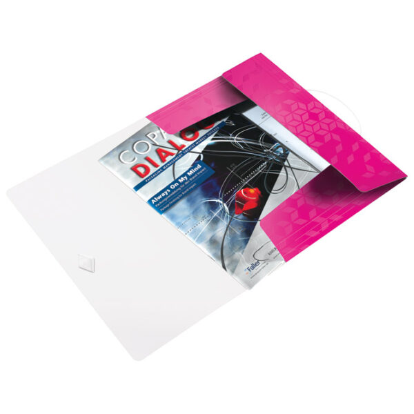 Fascikl klapa s gumicom pp A4 Wow Leitz 45990123 rozi - Slika 3
