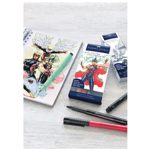 Flomaster Pitt artist  6boja Comic Colouring Faber-Castell 267196 sortirano blister - Slika 2