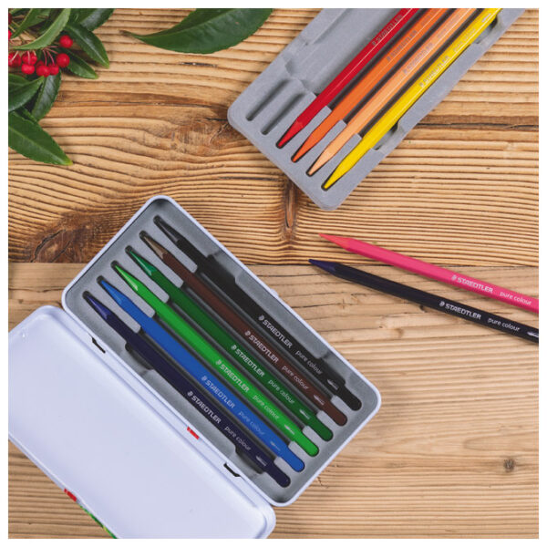 Boja vodena u olovci 12boja metalna kutija Full watercolor Design Journey Staedtler 14610G M12 - Slika 3