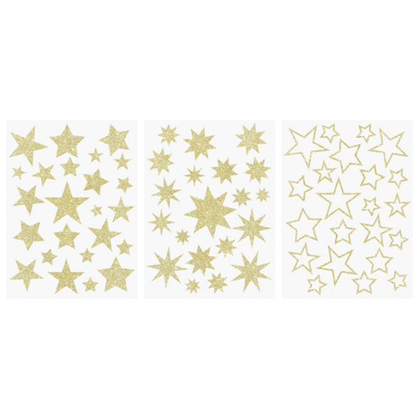 Naljepnice ukrasne za staklo A4 Zvijezde pk3 Heyda 20-35844 69 glitter zlatne blister - Slika 2