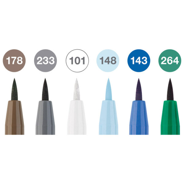 Set Pitt artist brush B  6boja Winterlude Faber-Castell 167176 blister - Slika 3
