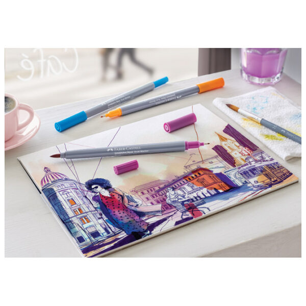 Marker obostrani akvarel  6boja Goldfaber Faber-Castell 164606 sortirano blister - Slika 2