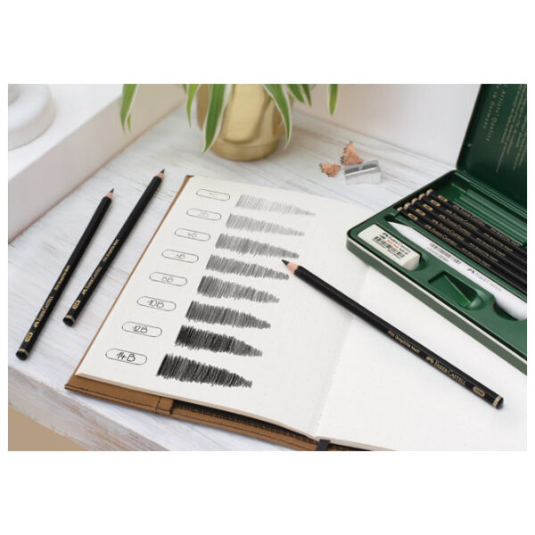 Olovka grafitna pk6 u metalnoj kutiji Pitt graphite matt Faber-Castell 115207 - Slika 6