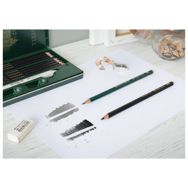 Olovka grafitna pk6 u metalnoj kutiji Pitt graphite matt Faber-Castell 115207 - Slika 7
