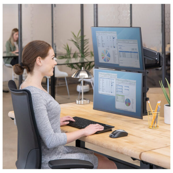 Držač za monitor dvostruki okomiti Platinum Fellowes 8043401 crni - Slika 6