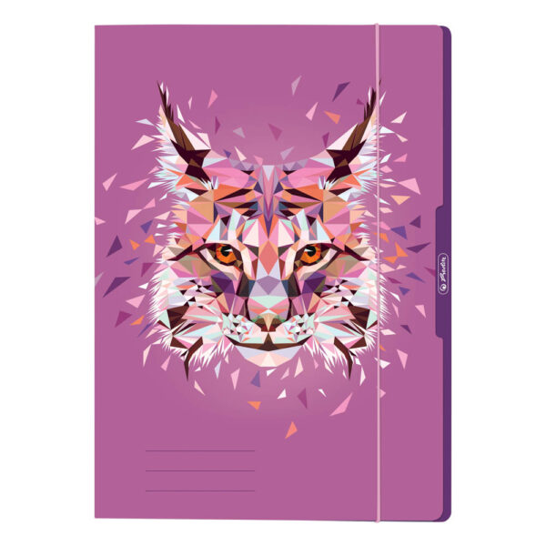 Fascikl s klapnama i gumicom, A4, sjajni karton, Herlitz Wild Animals ? Ris