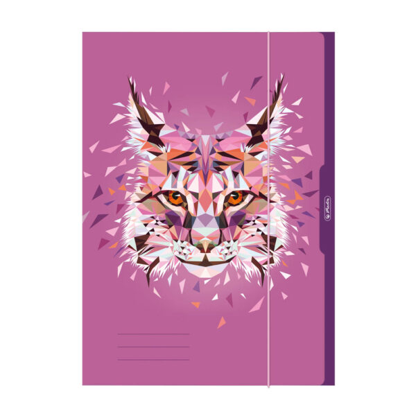 Fascikl s klapnama i gumicom, A3, sjajni karton, Herlitz Wild Animals - Ris