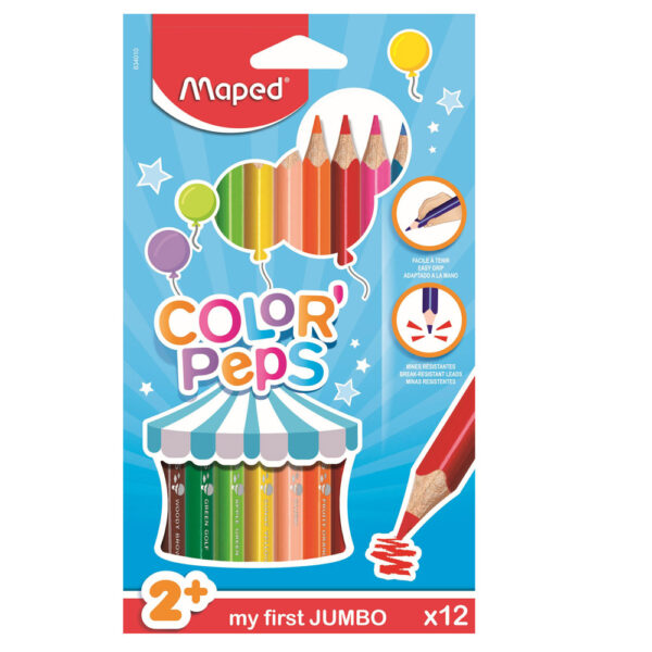 Bojice drvene Maped Color'Peps Maxi trobridne 12/1 MAP834010