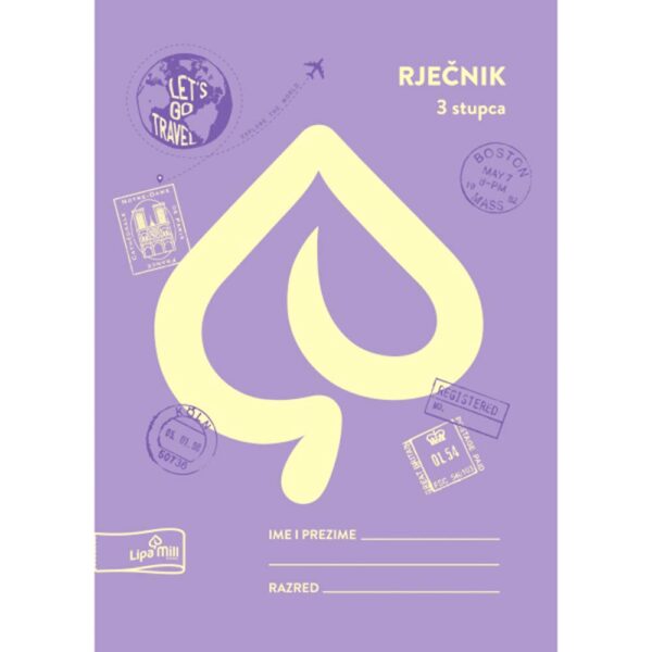 Rječnik B6 40 listova 3 kolone Lipa Mill