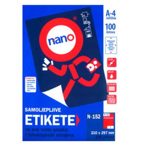 Etikete za laserske i ink-jet pisače Nano, N-152, 210x297 mm, neon crvene, 100/1
