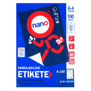 Etikete za laserske i ink-jet pisače, odljepljive Nano, N-140, 17,8x10 mm, 100/1