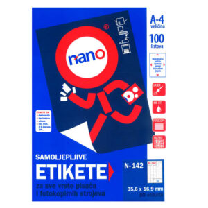 Etikete za laserske i ink-jet pisače, odljepljive Nano, N-142, 35,6x16,9 mm, 100/1
