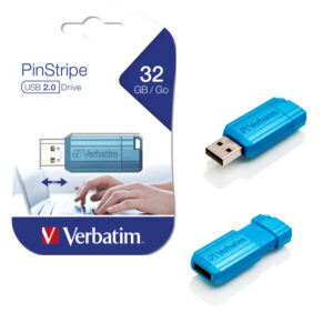 USB 32GB 2.0 Verbatim, Store'n'Go Pin Stripe, V049057, caribbean blue