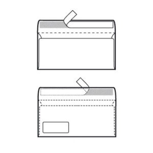Kuverte 110x230 mm ABT PL strip, bijela
