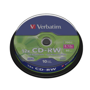 CD-RW Verbatim 700 MB 8-12x, spindle, 10/1, 43480