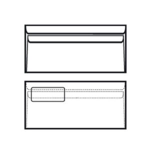 Kuverte 110x230 mm ABT PL. gore strip, bijela