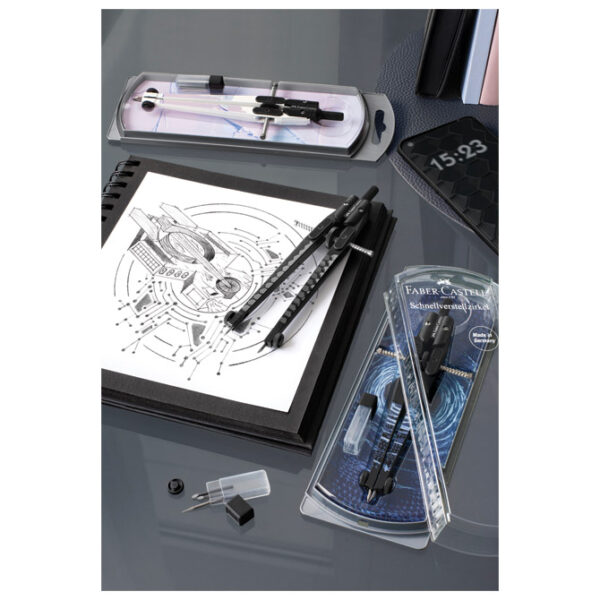 Šestar s preciznim podešavanjem+mine Dark&Bright Faber Castell 574444 sortirano blister - Slika 6