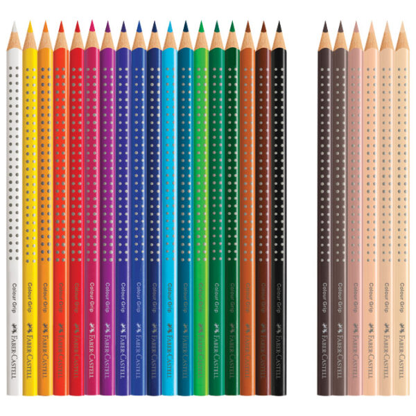 Boje drvene  18boja Grip 2001+6boja drvenih Grip Skin tons Faber Castell 112819 blister - Slika 2