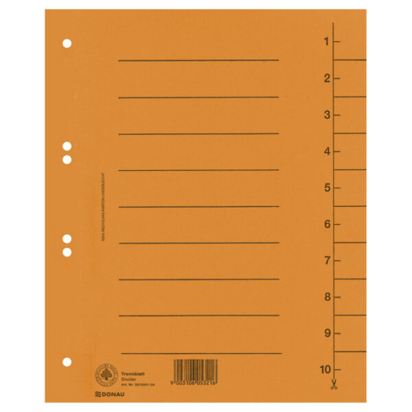 Pregrada kartonska A4 250g Donau 8610001-12 narančasta!!
