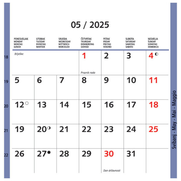 Kalendar "Igra boja 2025" 13 listova, spirala - Slika 5