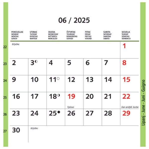 Kalendar "Igra boja 2025" 13 listova, spirala - Slika 7