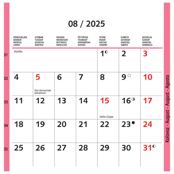 Kalendar "Igra boja 2025" 13 listova, spirala - Slika 11