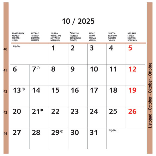Kalendar "Igra boja 2025" 13 listova, spirala - Slika 16