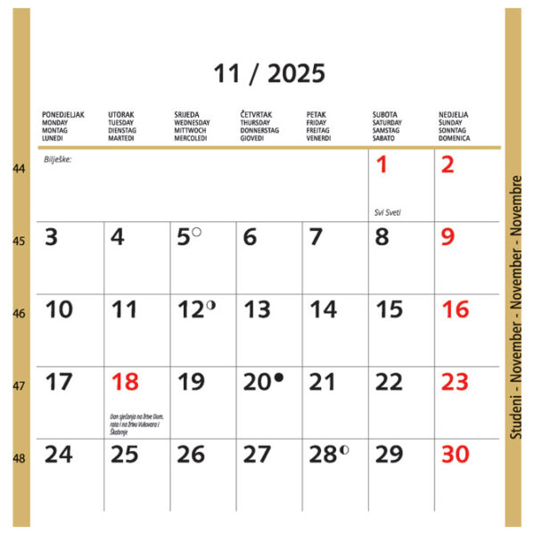 Kalendar "Igra boja 2025" 13 listova, spirala - Slika 18