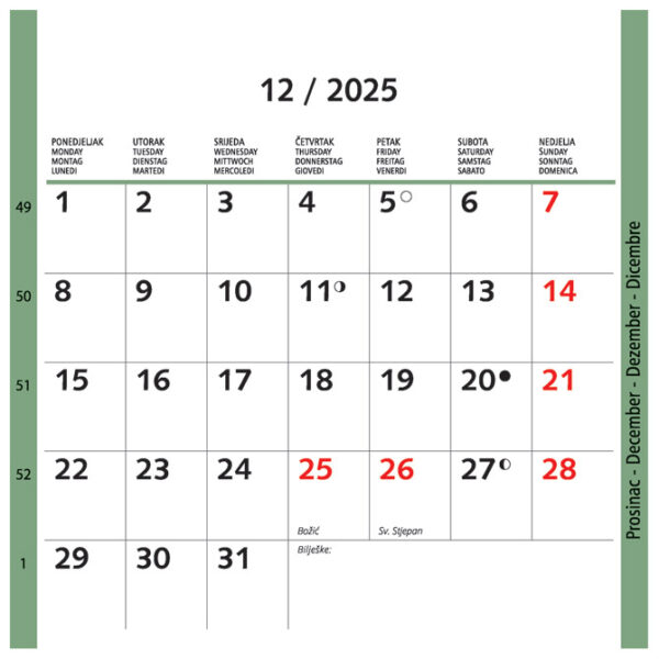 Kalendar "Igra boja 2025" 13 listova, spirala - Slika 20