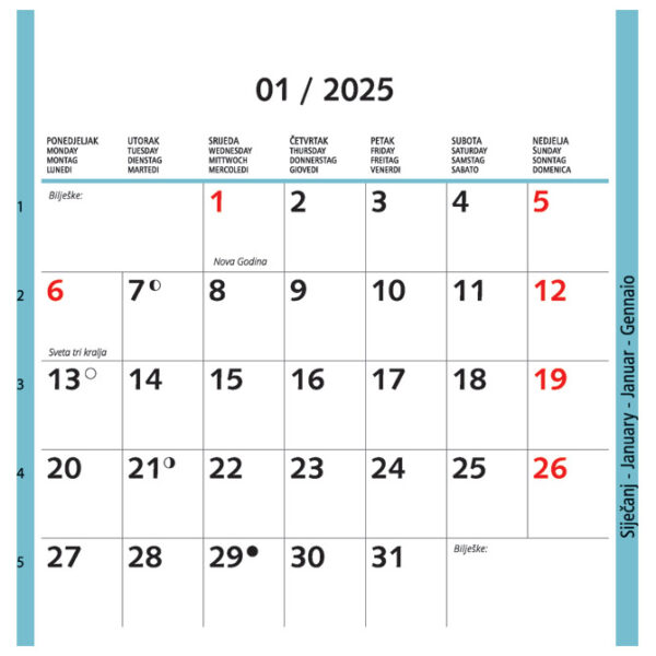 Kalendar "Igra boja 2025" 13 listova, spirala - Slika 22