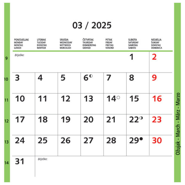 Kalendar "Igra boja 2025" 13 listova, spirala - Slika 26