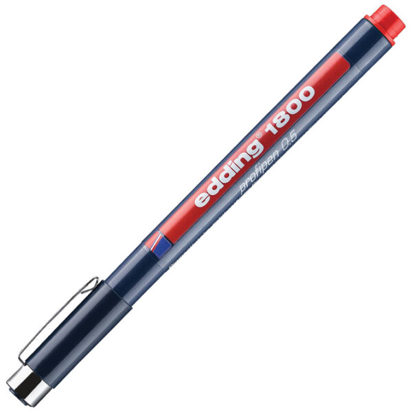 Flomaster za tehničko crtanje profipen 0,5 mm Edding 1800 crveni - Slika 2