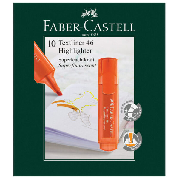 Signir 1-5 mm 46 Superfluorescent Faber-Castell 154615 narančasti - Slika 3