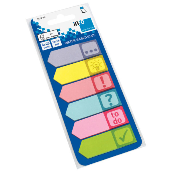 Zastavica 18x55 mm 6bojax25L strelice sa znakovima papir Global Notes 5672-90 sortirano blister