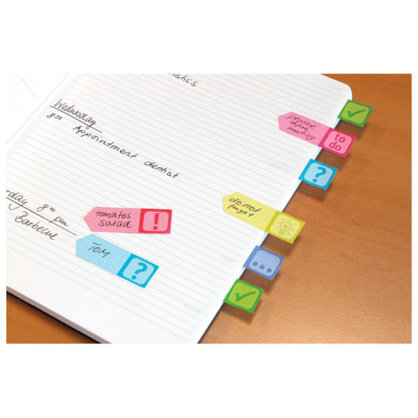 Zastavica 18x55 mm 6bojax25L strelice sa znakovima papir Global Notes 5672-90 sortirano blister - Slika 3