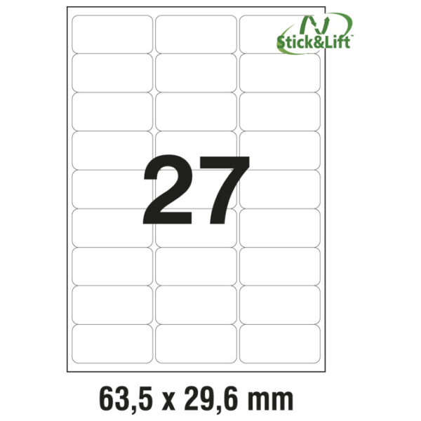 Etikete ILK  63,5x29,6 mm odljepljive pk25L Zweckform L4737REV-25