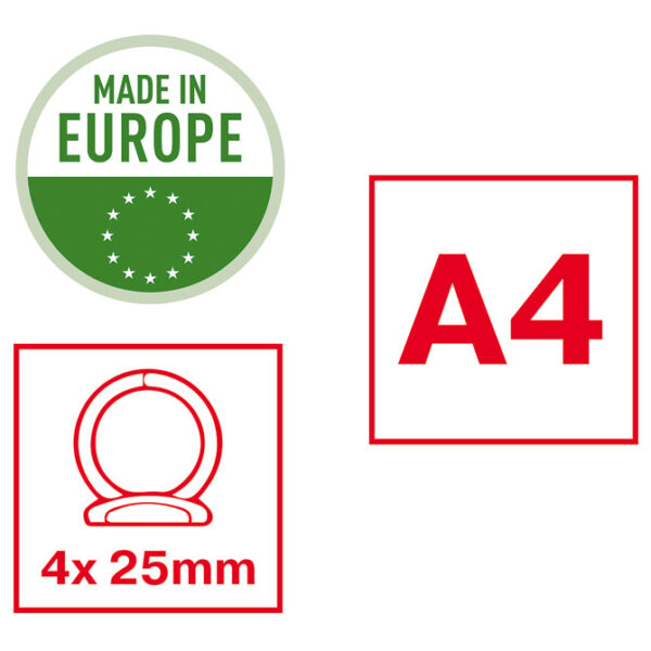 Mapa uložna 4ringa-fi25 mm/hrbat-35 mm A4 Vivida Esselte 14460 plava - Slika 4
