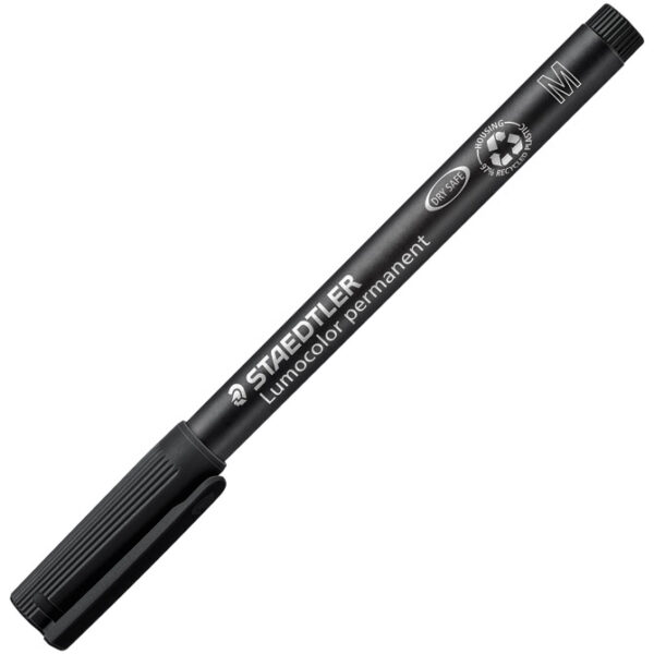 Marker permanentni 1 mm reciklirani Lumocolor Staedtler 317-9 crni - Slika 2