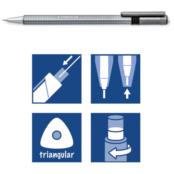 Olovka tehnička 0,5 mm Triplus micro Staedtler 774 25 siva - Slika 4