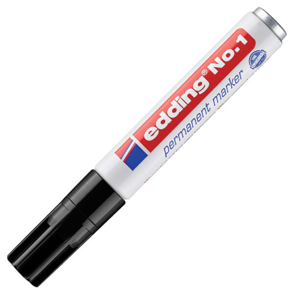 Marker permanentni 1-5 mm klinasti vrh Edding No.1 crni - Slika 2