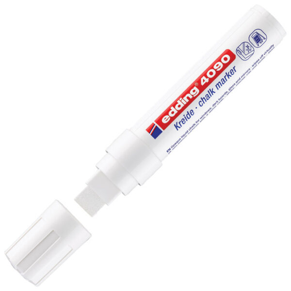 Marker-kreda za staklo 4-15 mm Edding 4090/1 bijeli blister - Slika 2