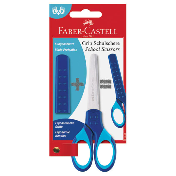 Škare školske 13 cm oble sa zaštitom Grip Faber-Castell 1815 sortirano blister - Slika 7