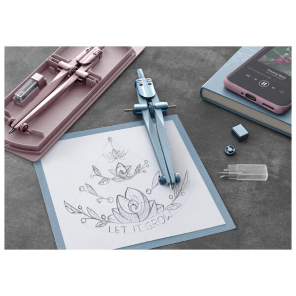 Šestar s preciznim podešavanjem+mine Stream Faber Castell 174554 sky blue blister!! - Slika 2