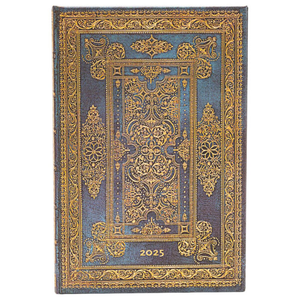 Planer tjedni 2025-9,5x14 cm-mini horizontalni s gumicom Blue Luxe Paperblanks DED5743 1