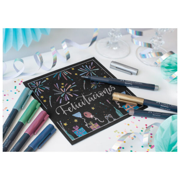 Marker permanentni 1-2 mm Metallic Faber-Castell 160792 metalik plavi!! - Slika 5