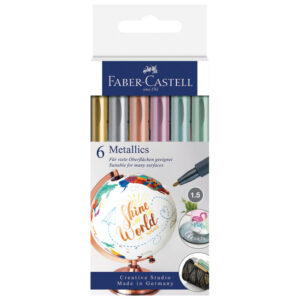 Marker permanentni 1-2 mm Metallic pk6 Faber-Castell 160706 sortirano blister!!