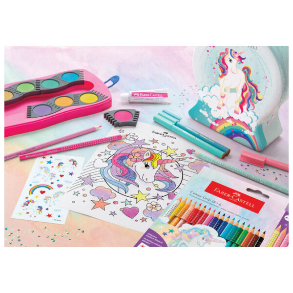 Boja vodena fi 24 mm 12boja+glitter Connector Unicorn Faber Castell 125002 roza kutija!! - Slika 3
