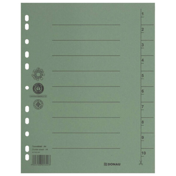 Pregrada kartonska A4 250g pk100 Donau 8610001-06 zelena - Slika 2