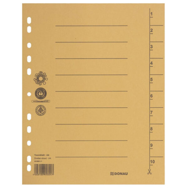 Pregrada kartonska A4 250g pk100 Donau 8610001-11 žuta - Slika 2